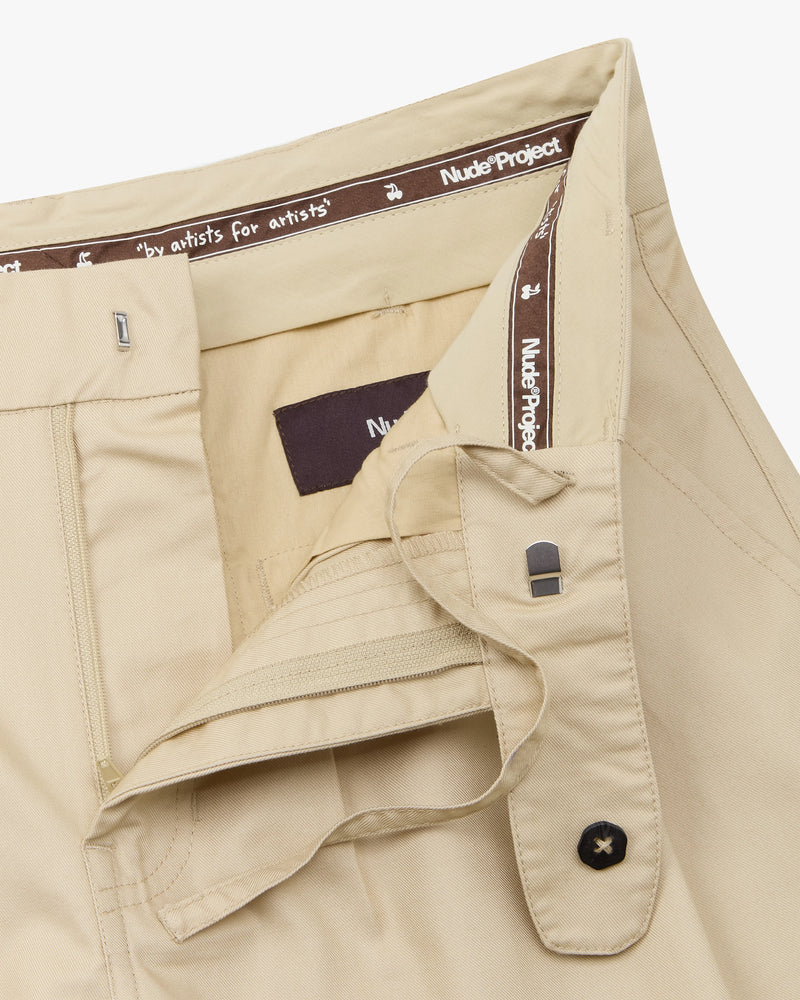 Pleated Chino Pants Beige