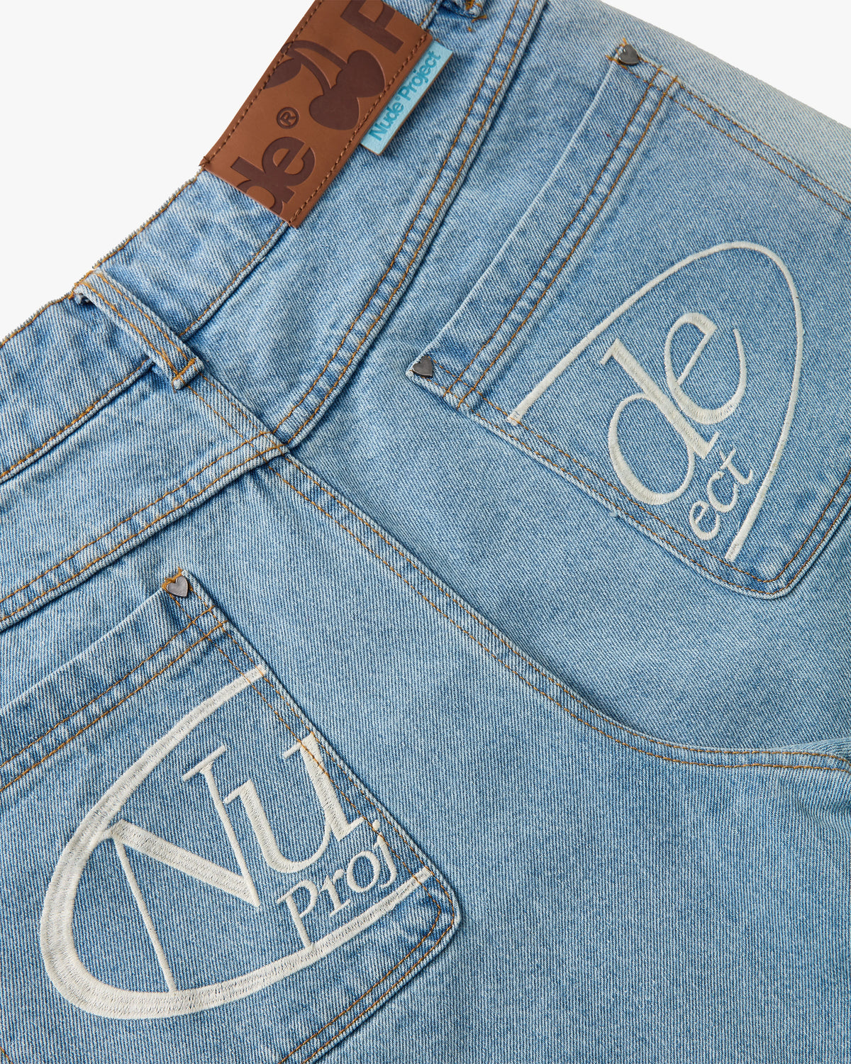 Faded Straight Denim Shorts