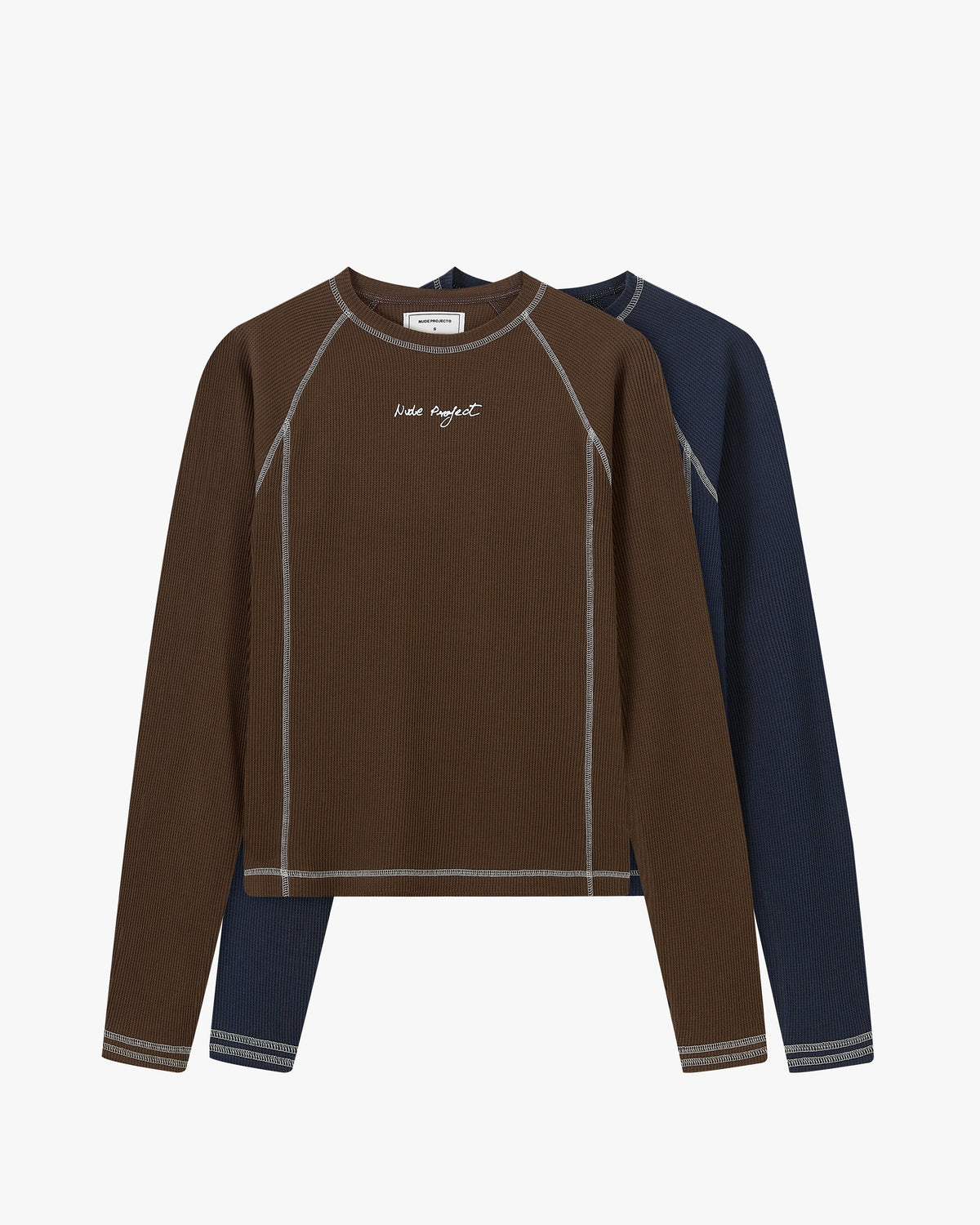 Waffle Long-Sleeve Tee 2 Pack Cocoa/Navy