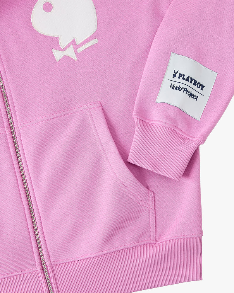 Bunny Zip-Up Hoodie Pink