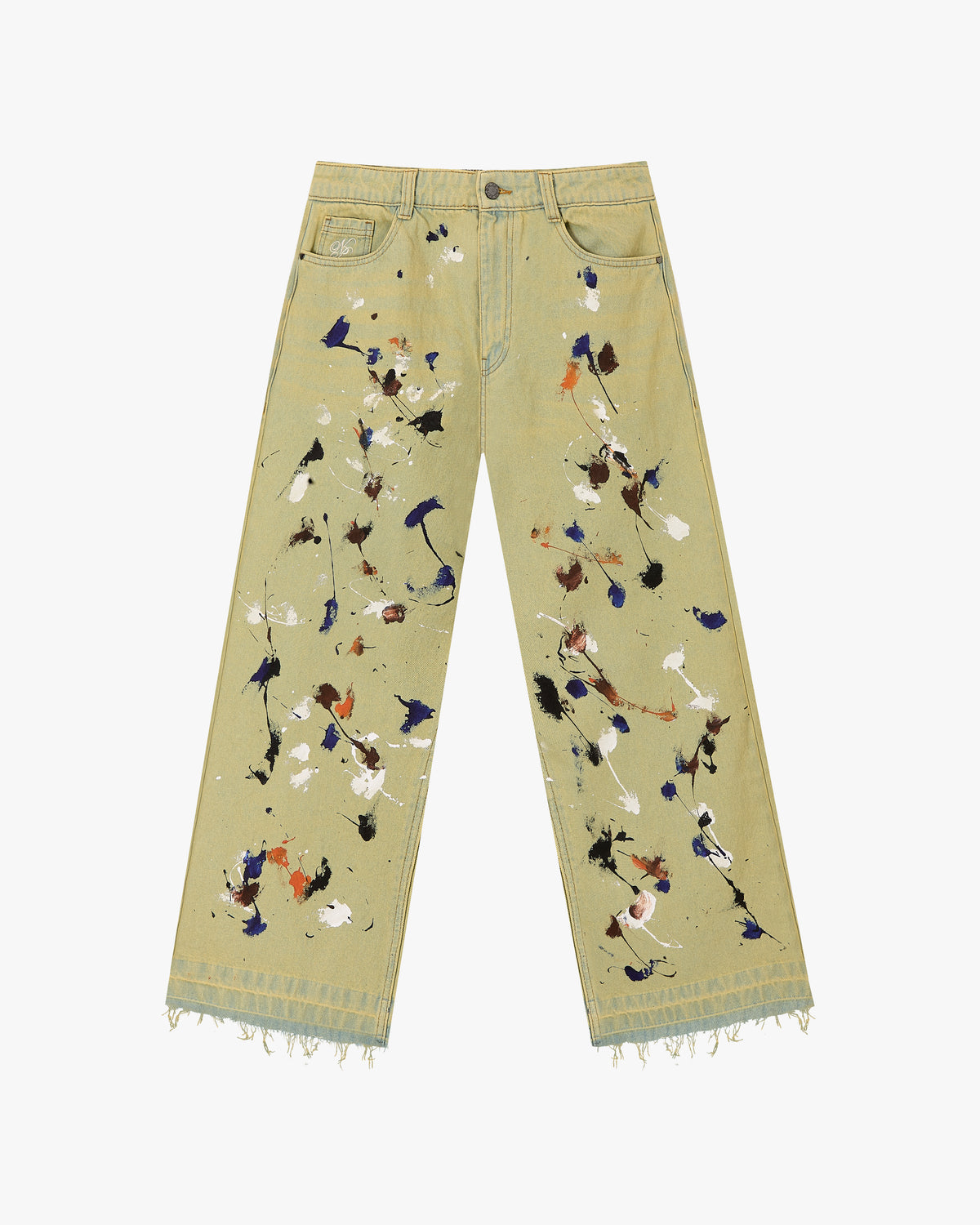 Old Baggy Denim Pants Painted