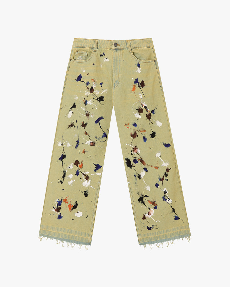 Old Baggy Denim Pants Painted