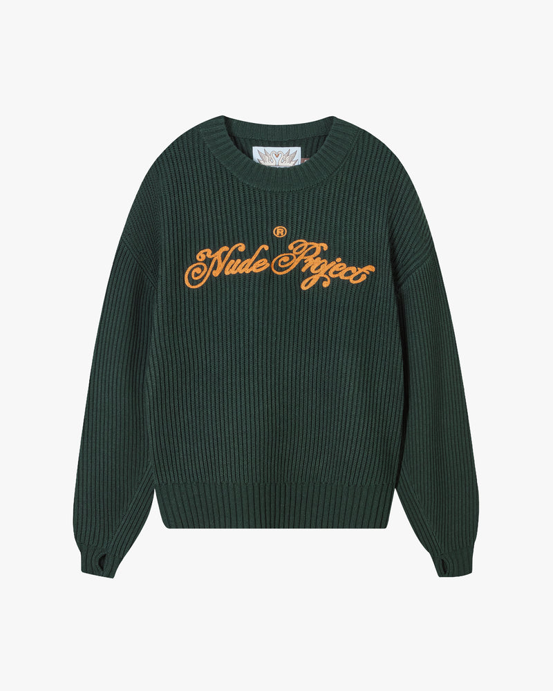 SCRIPT SWEATER FOREST GREEN