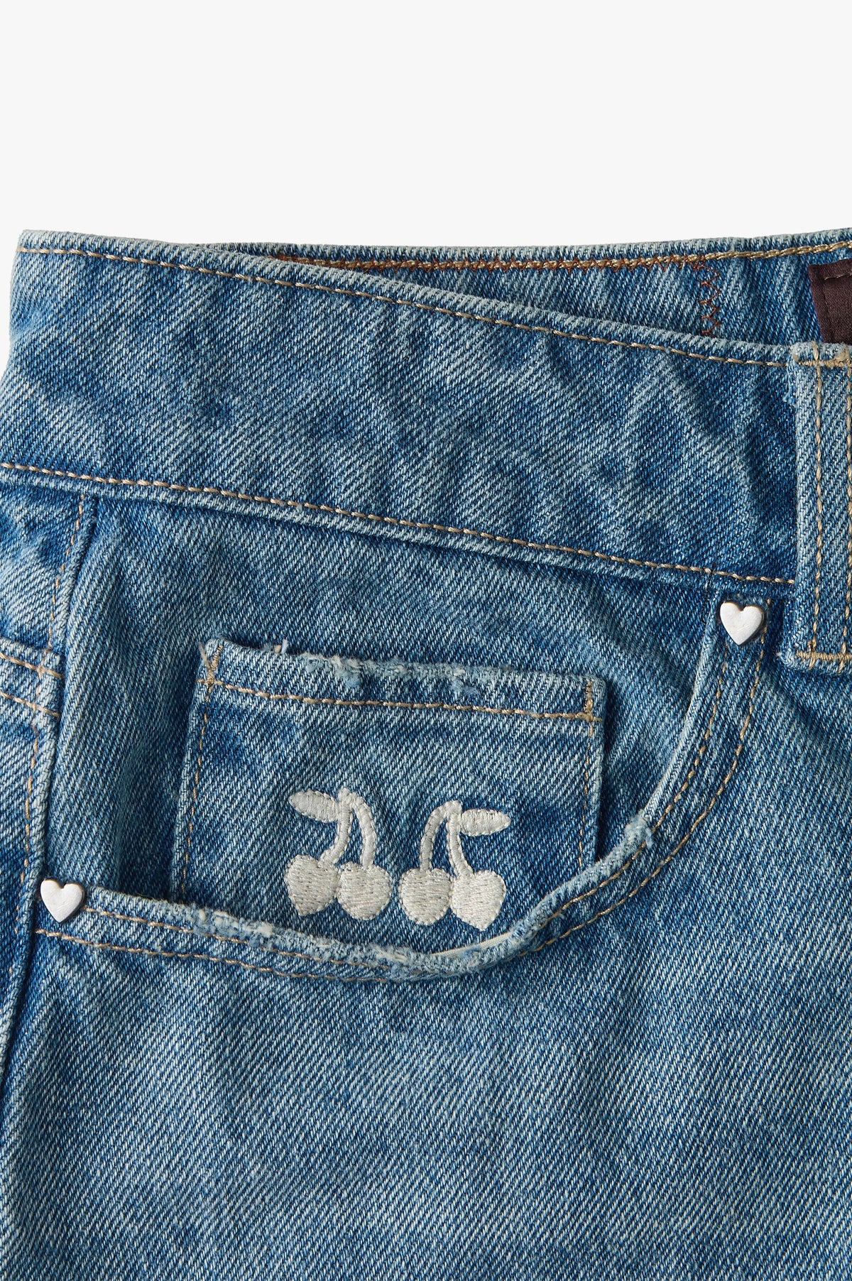 Straight Denim Shorts Medium Blue