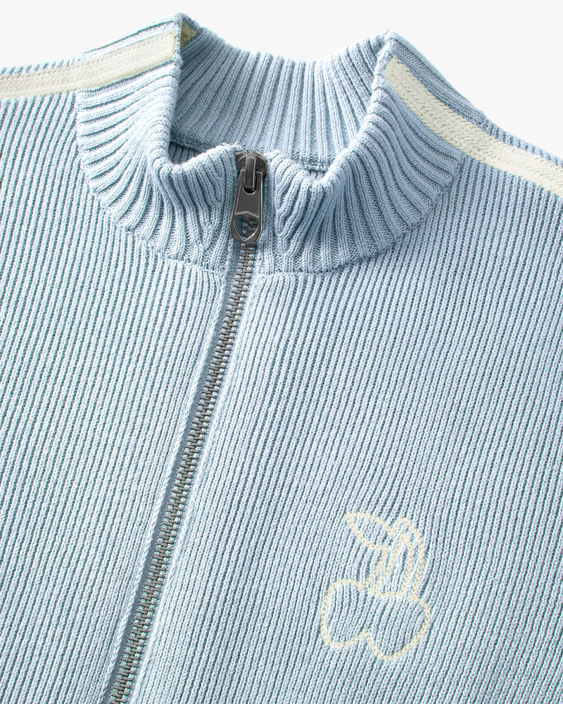 Cherries Full-Zip Knit Light Blue