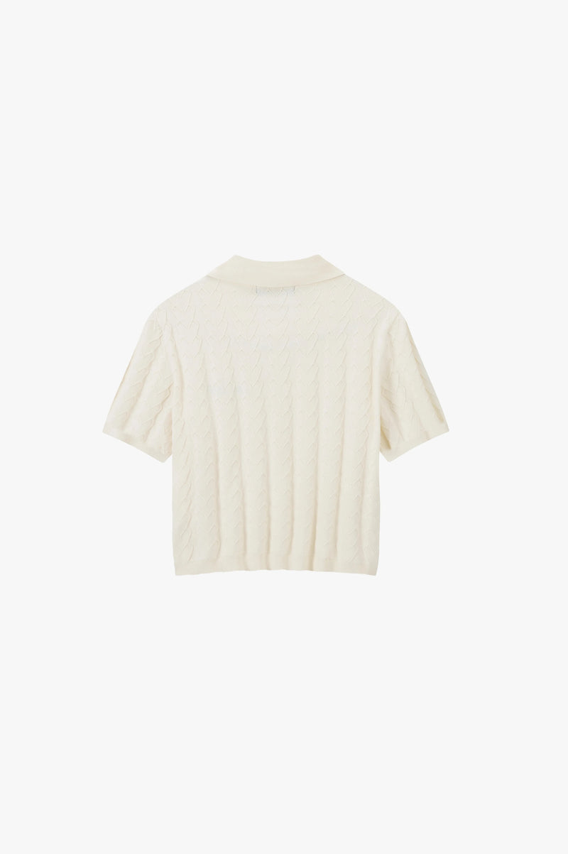Cora Knit Polo Ivory