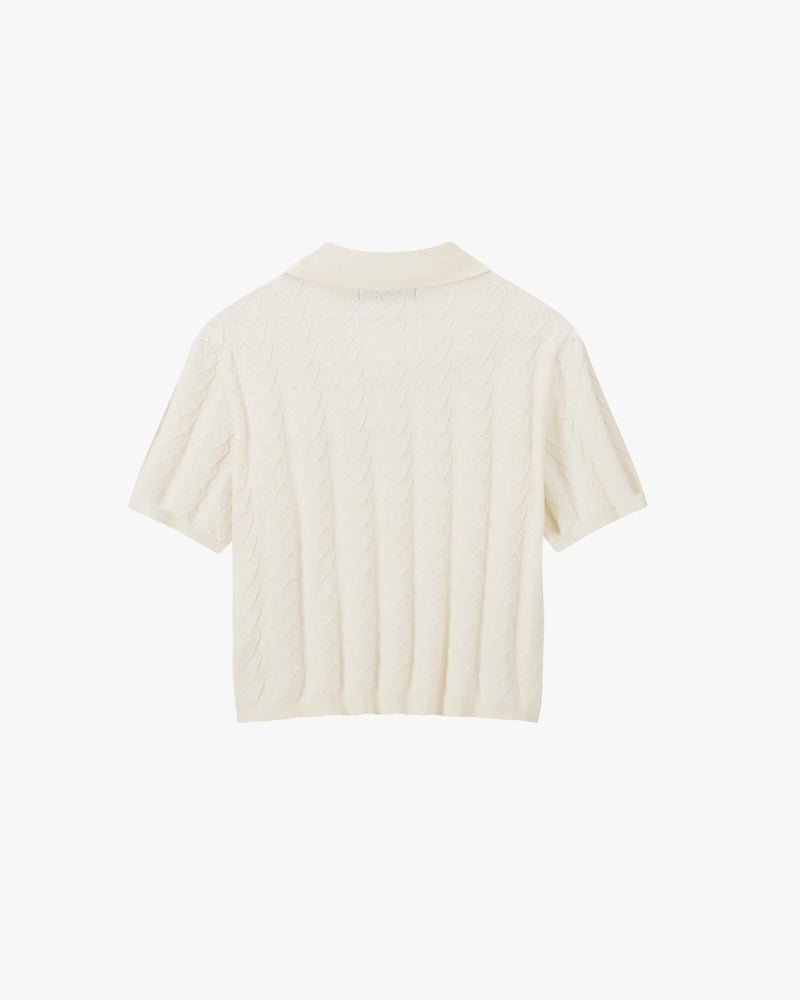 Cora Knit Polo Ivory