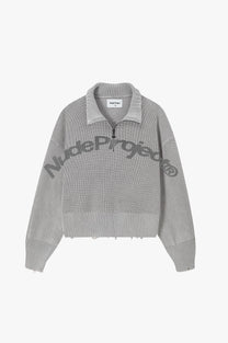 Beast Quarter-Zip Knit Grey
