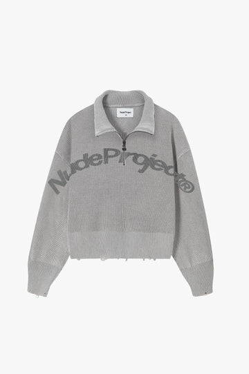 Beast Quarter-Zip Knit Grey