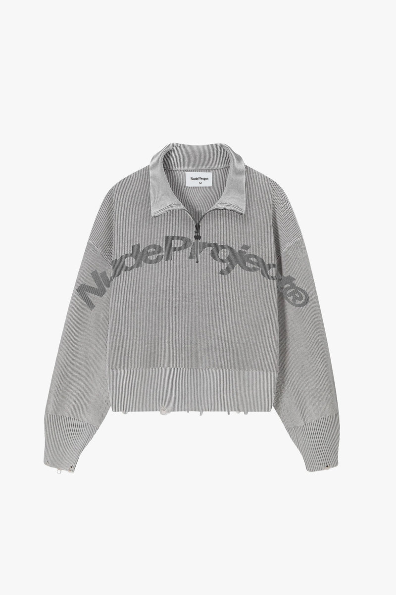 Beast Quarter-Zip Knit Grey