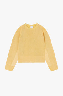 Perfect Cropped Knit Sweater Yellow