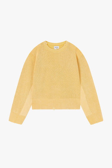 Perfect Cropped Knit Sweater Yellow