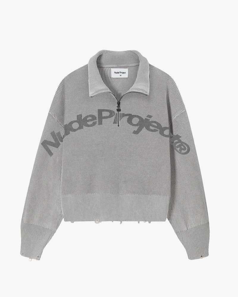 Beast Quarter-Zip Knit Grey