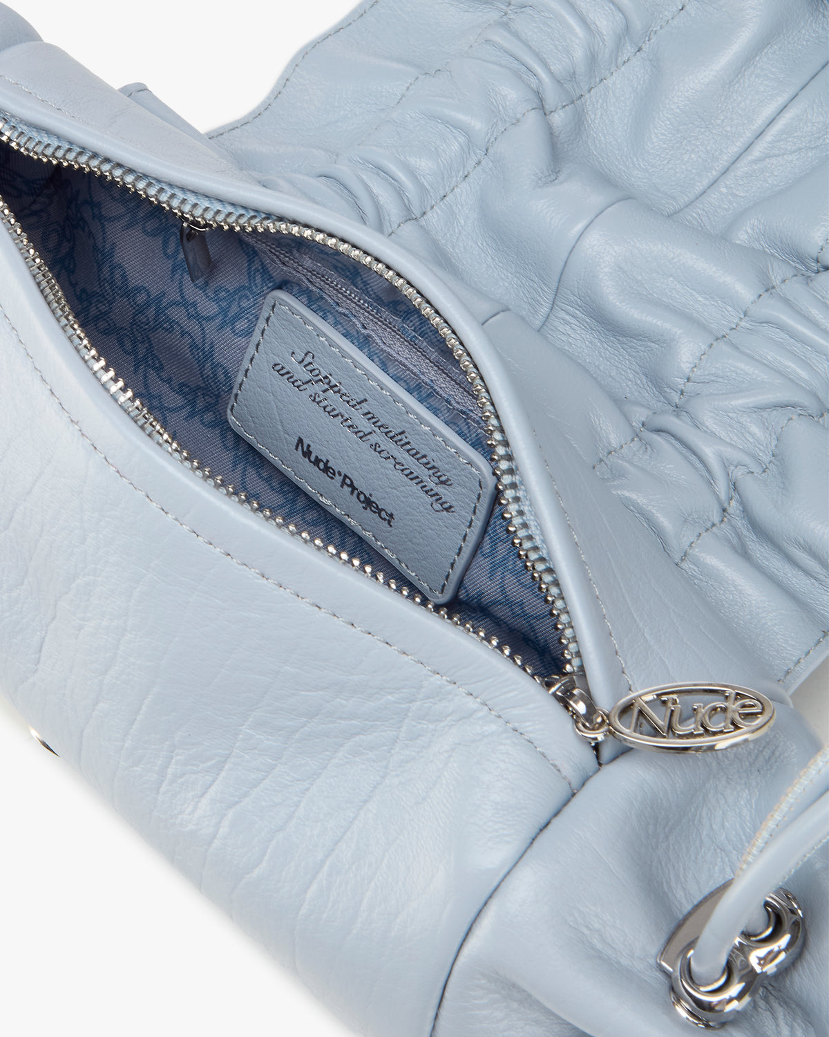 Oyster Leather Bag Blue