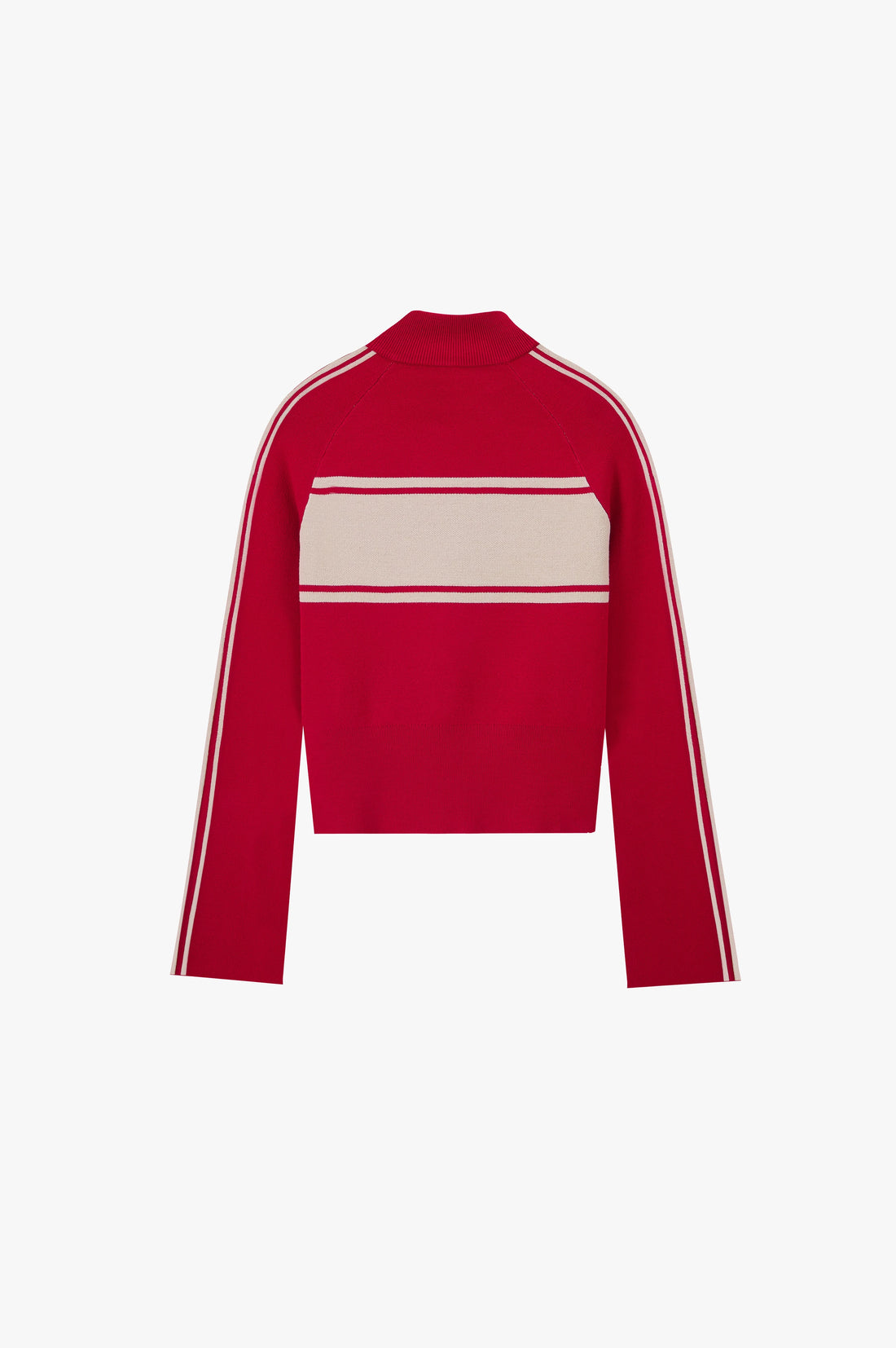 Katana Zip-Up Knit Cardigan Red