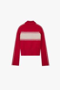 Katana Zip-Up Knit Cardigan Red