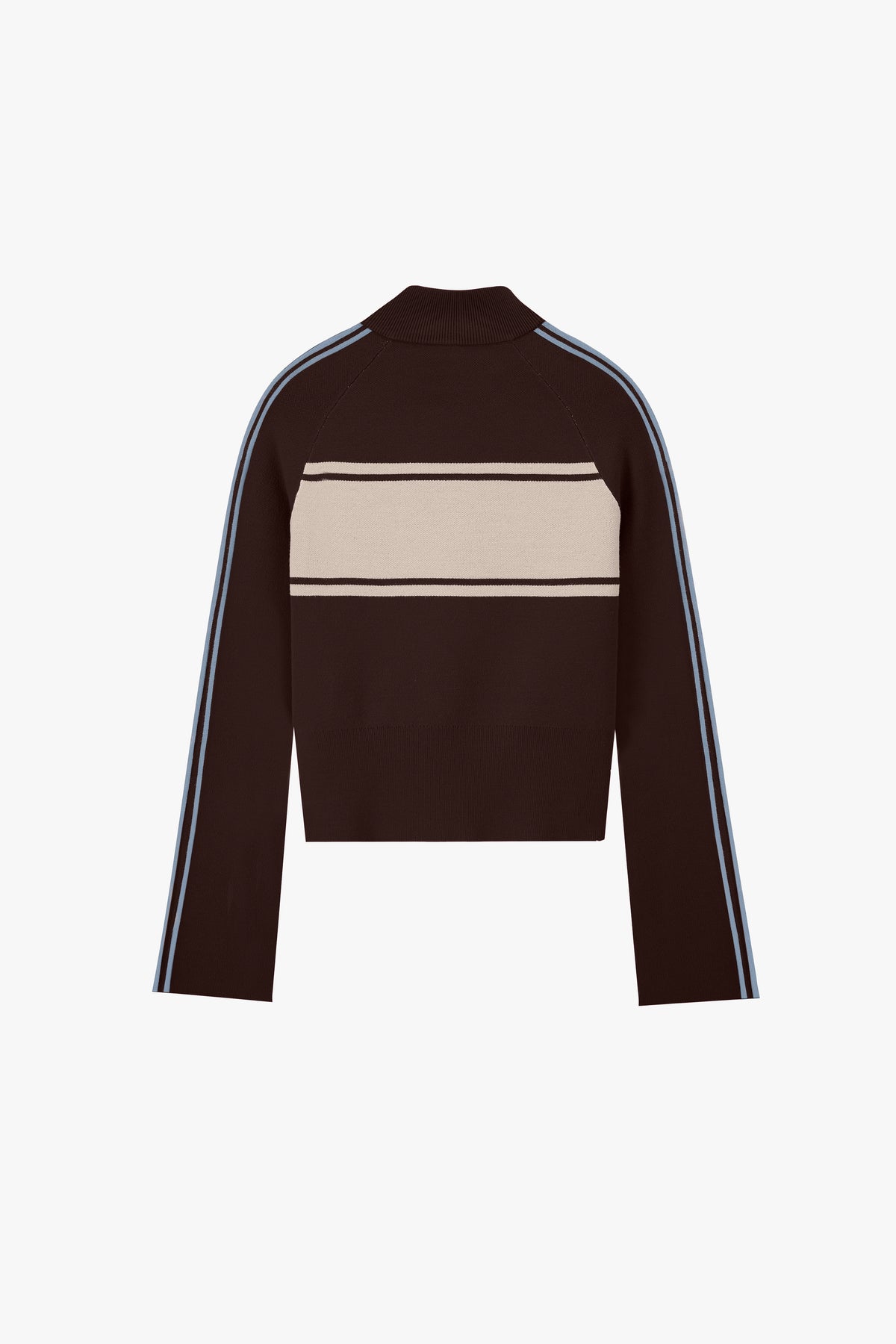 Katana Zip-Up Knit Cardigan Brown