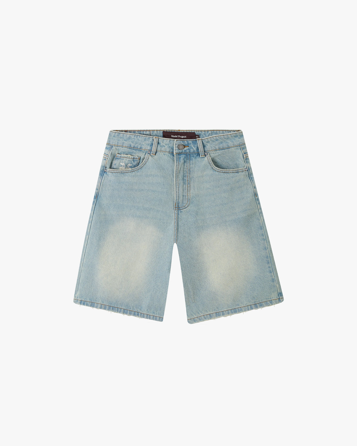 Straight Denim Shorts Sand Washed