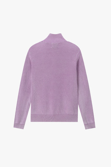 Shady Knit Zip-Up Cardigan Purple