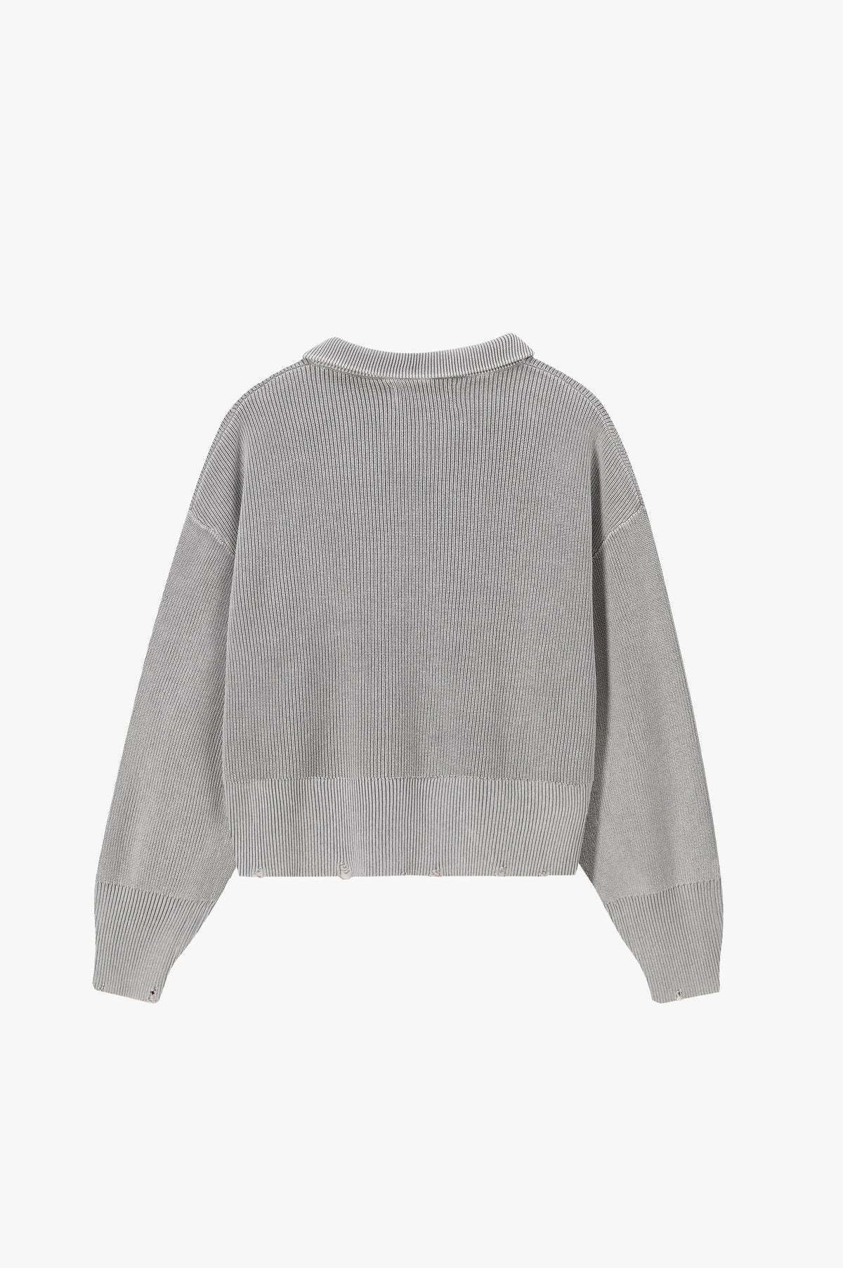 Beast Quarter-Zip Knit Grey