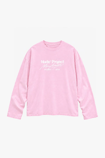 Mon Amour Long-Sleeve Tee Pink