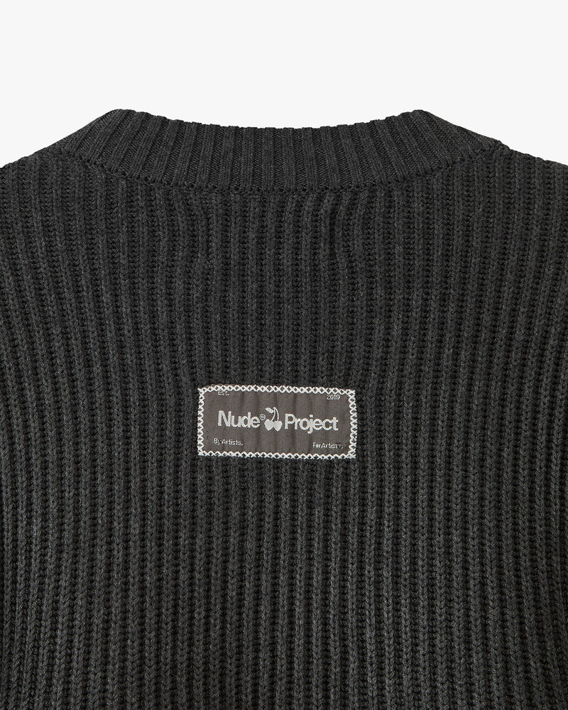 Wavy Knit Sweater Ash