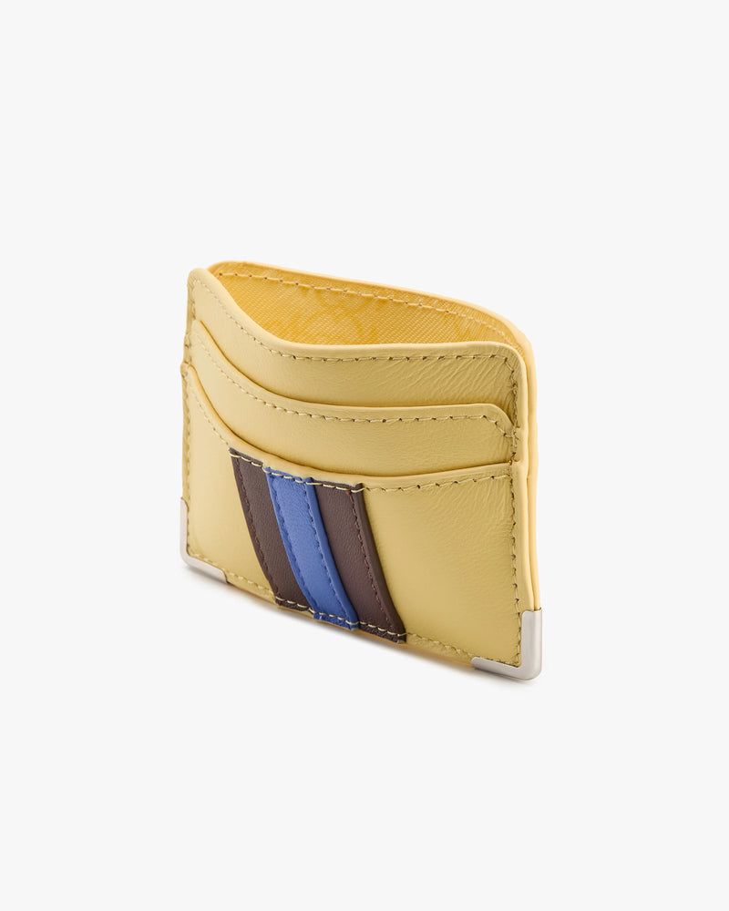 Flag Leather Cardholder Yellow