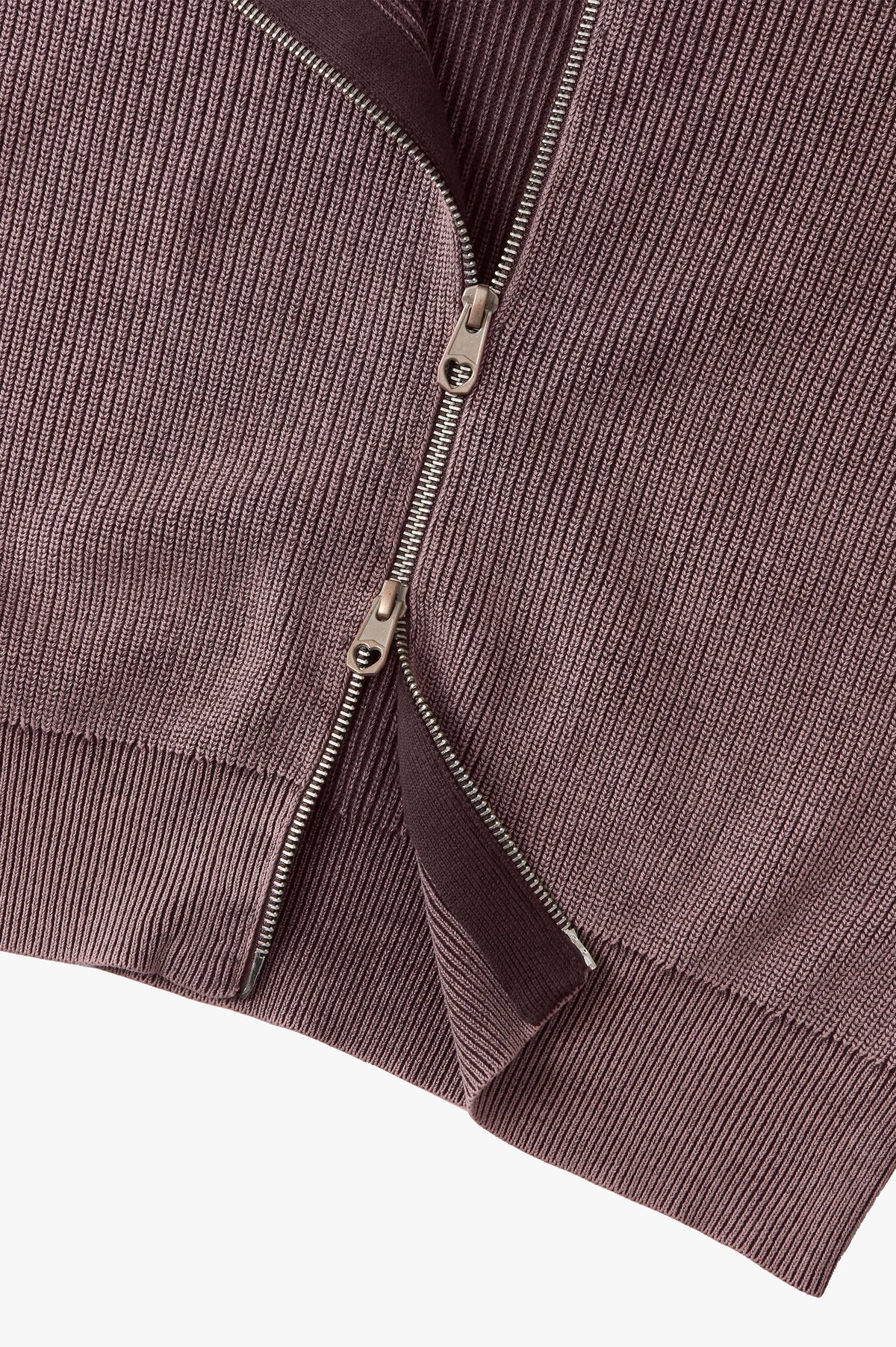 Shady Knit Zip-Up Cardigan Brown