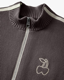 Cherries Full-Zip Knit Brown