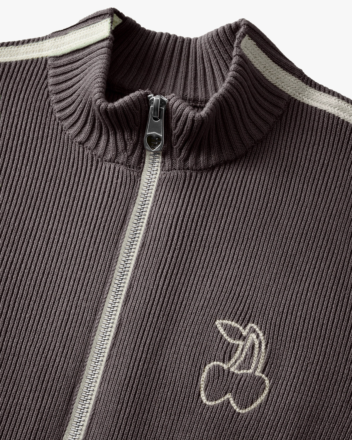 Cherries Full-Zip Knit Brown