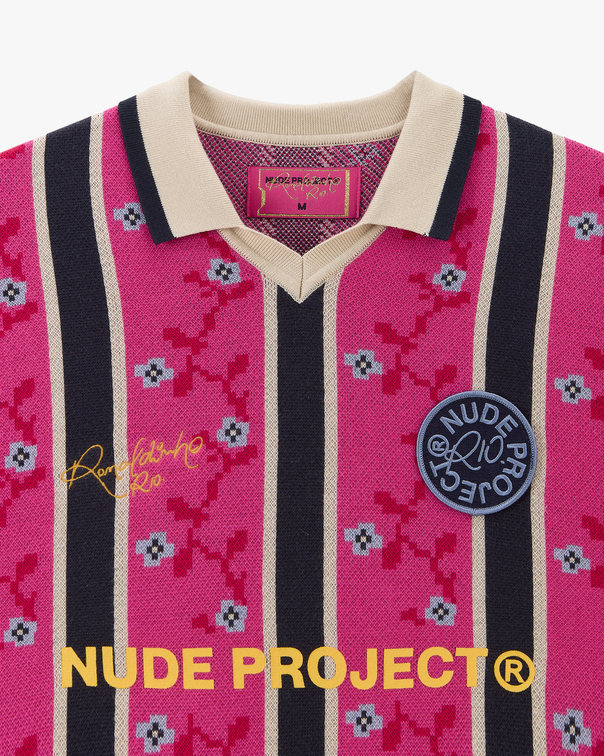 Rosel Football Polo Knit Pink