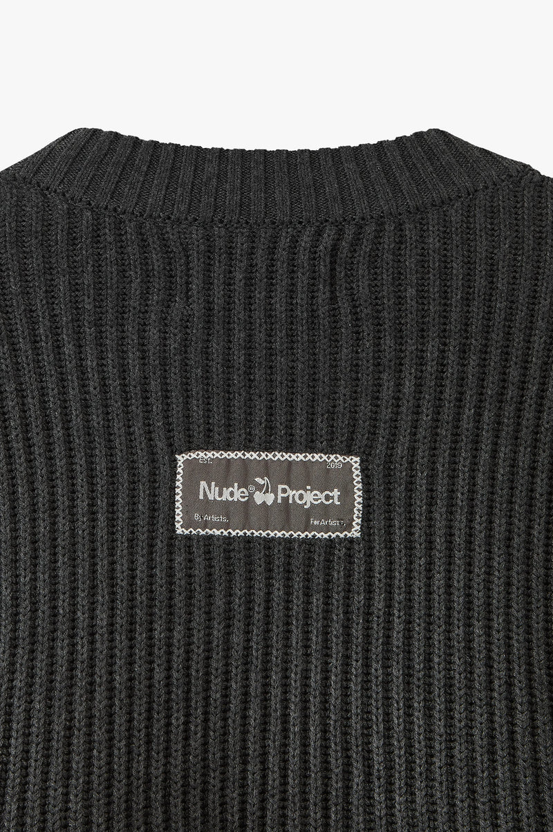 Wavy Knit Sweater Ash
