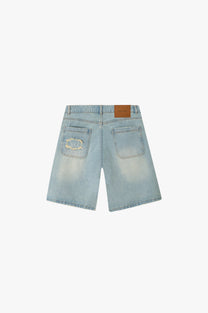Straight Denim Shorts Sand Washed