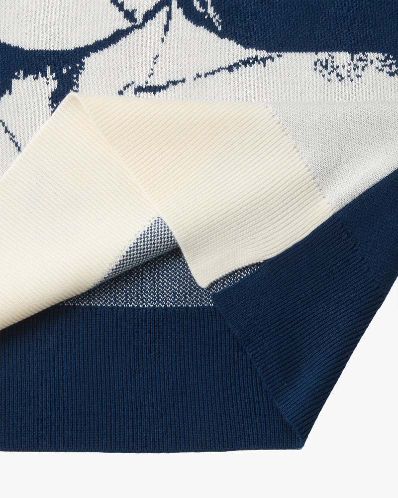 Face Knit Sweater Navy