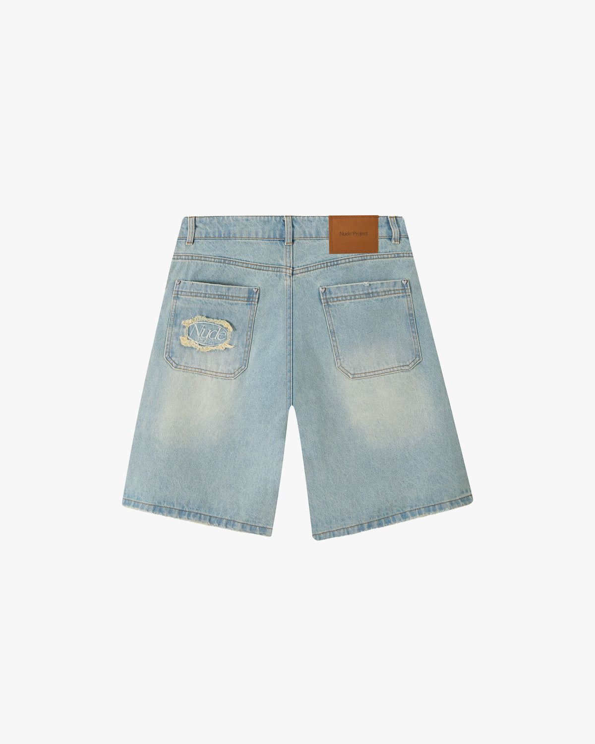 Straight Denim Shorts Sand Washed