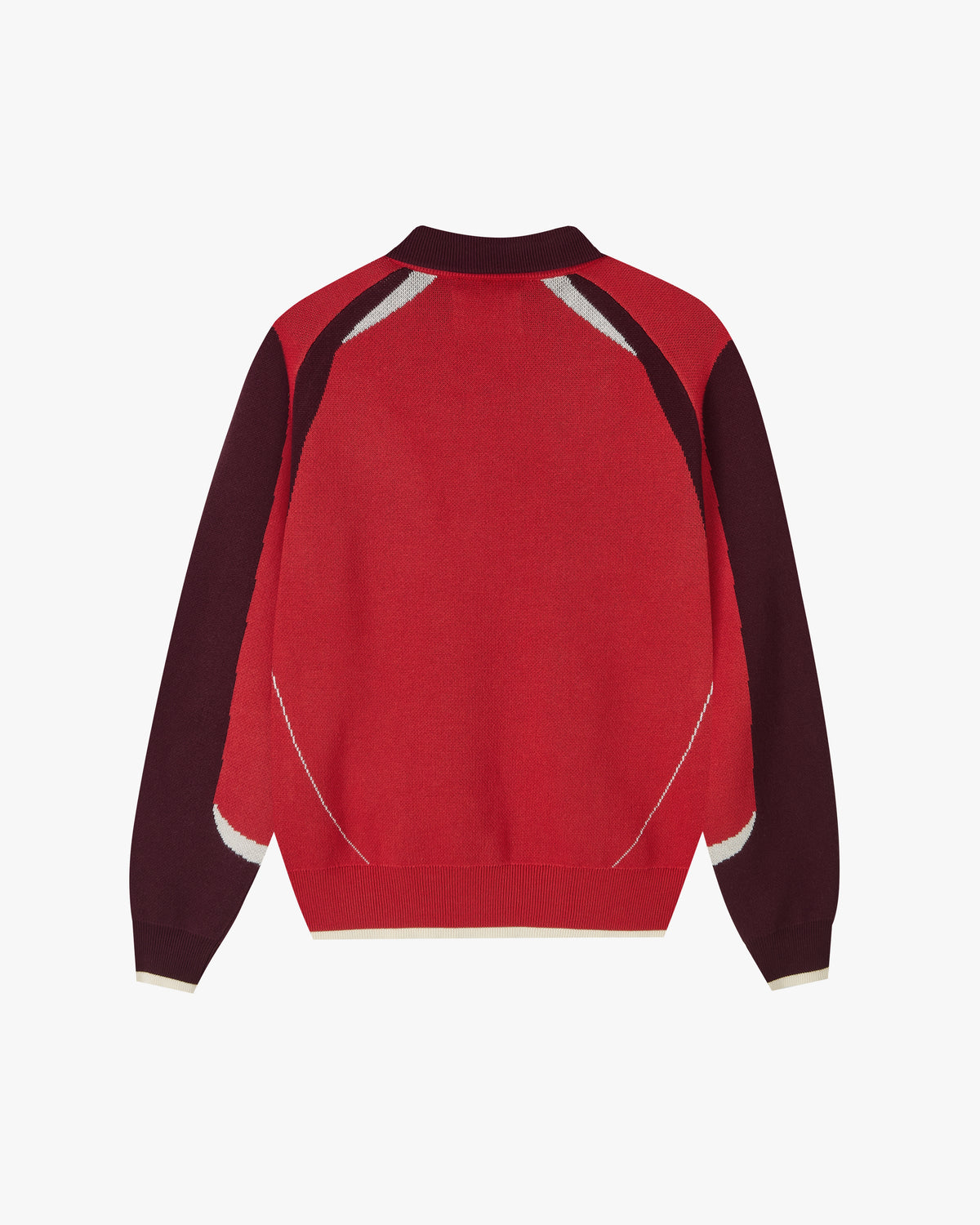 Footy Knit Zip-Up Cardigan Red