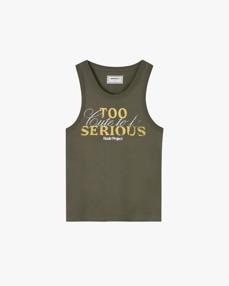Too Serious Tank Top Khaki