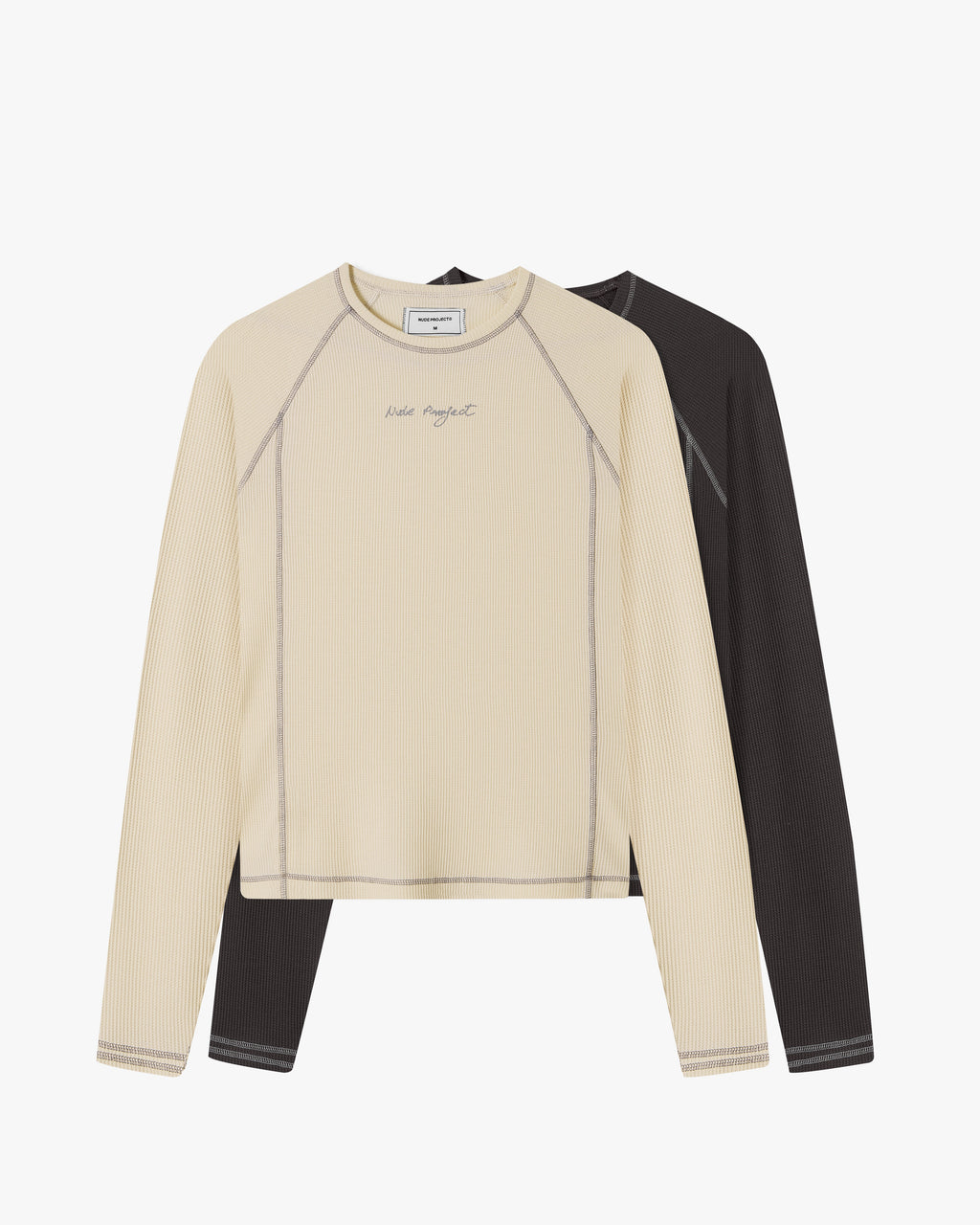 Waffle Long-Sleeve Tee 2 Pack Marshmallow/Black – Nude Project