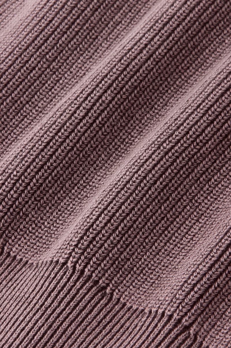 Shady Knit Zip-Up Cardigan Brown