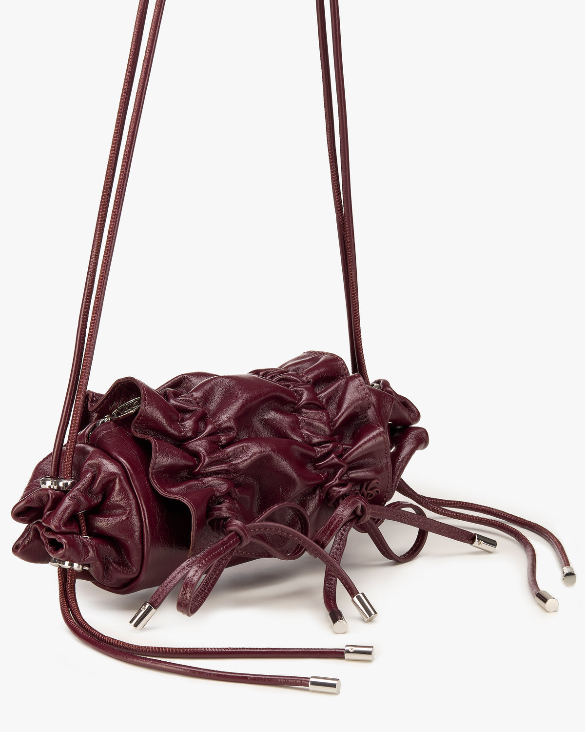 Oyster Leather Bag Berry