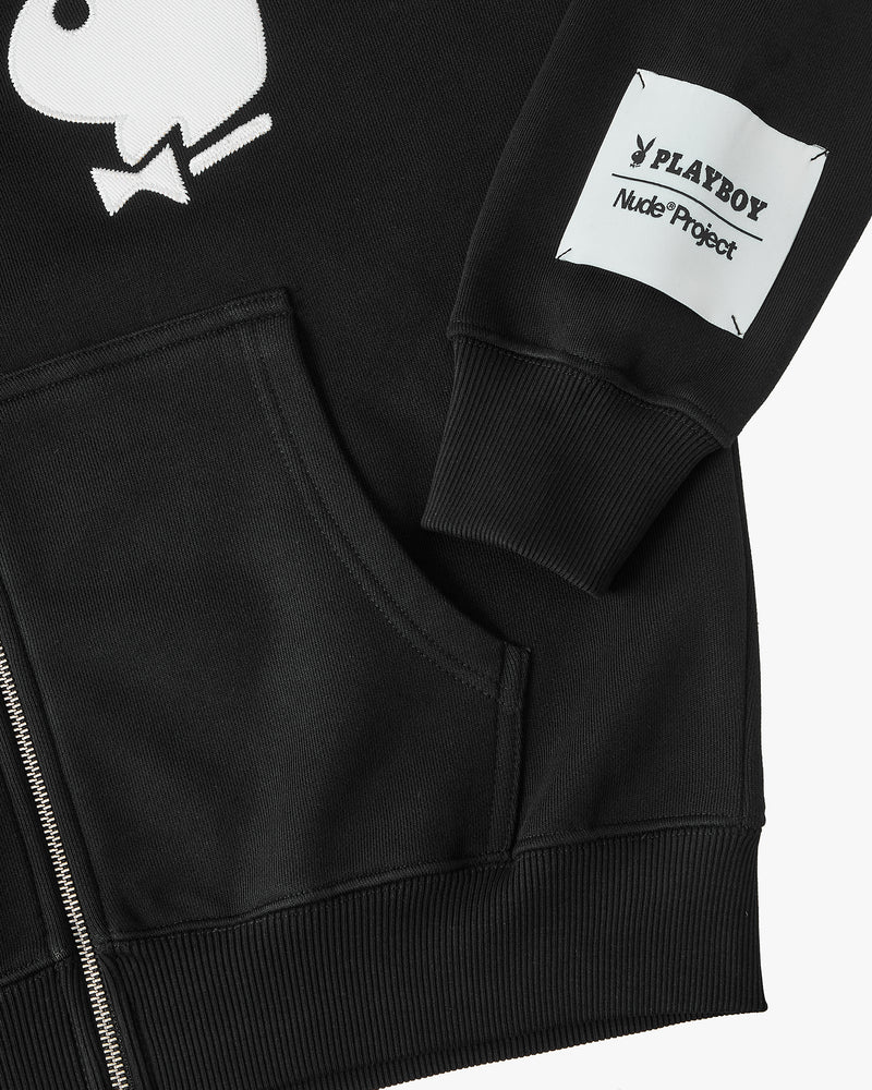 Bunny Zip-Up Hoodie Black