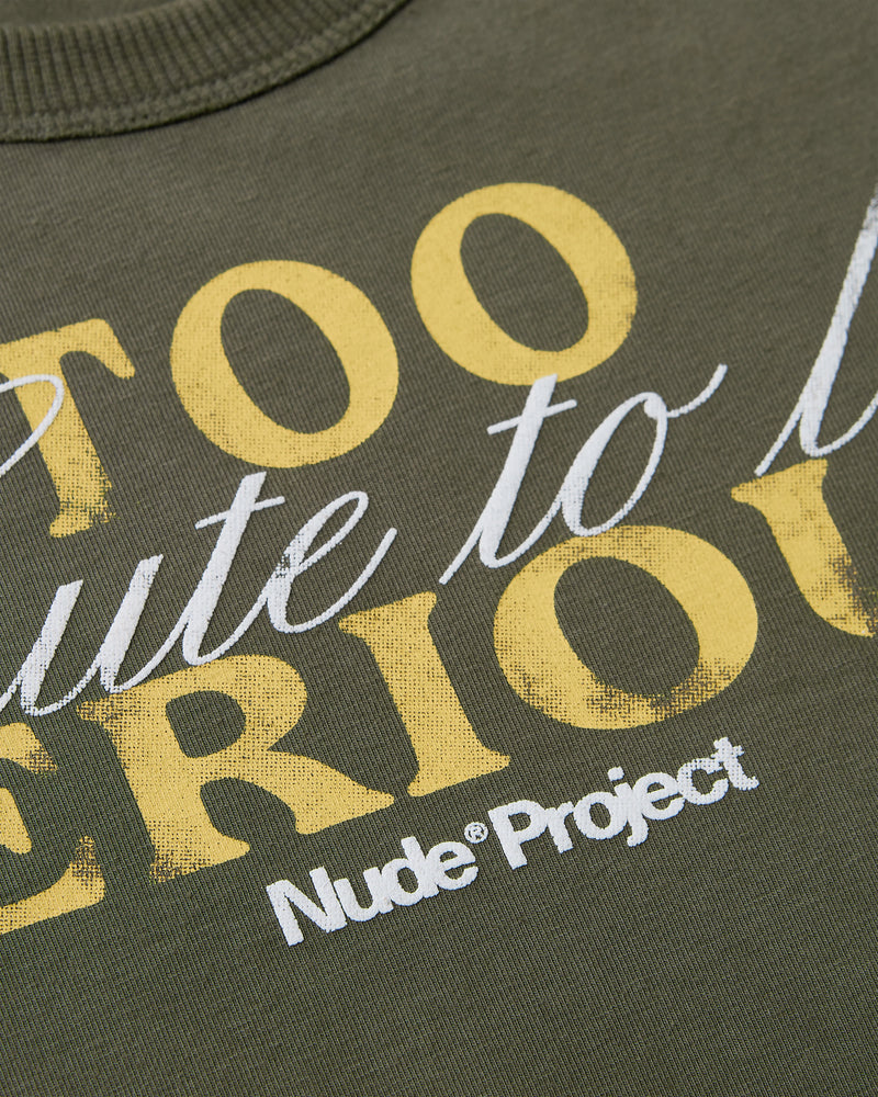 Too Serious Tank Top Khaki