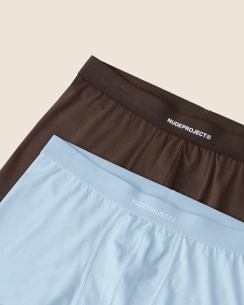 JAKE BRIEF DOUBLE PACK - BABY BLUE/BROWN