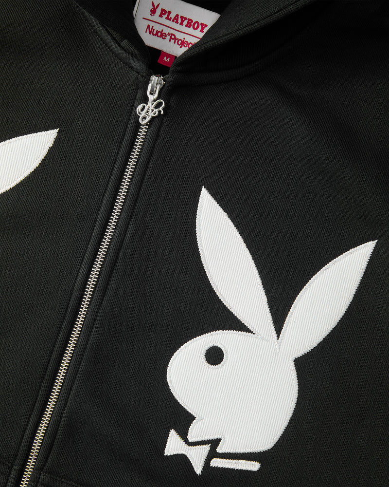 Bunny Zip-Up Hoodie Black
