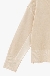 Perfect Cropped Knit Sweater Beige
