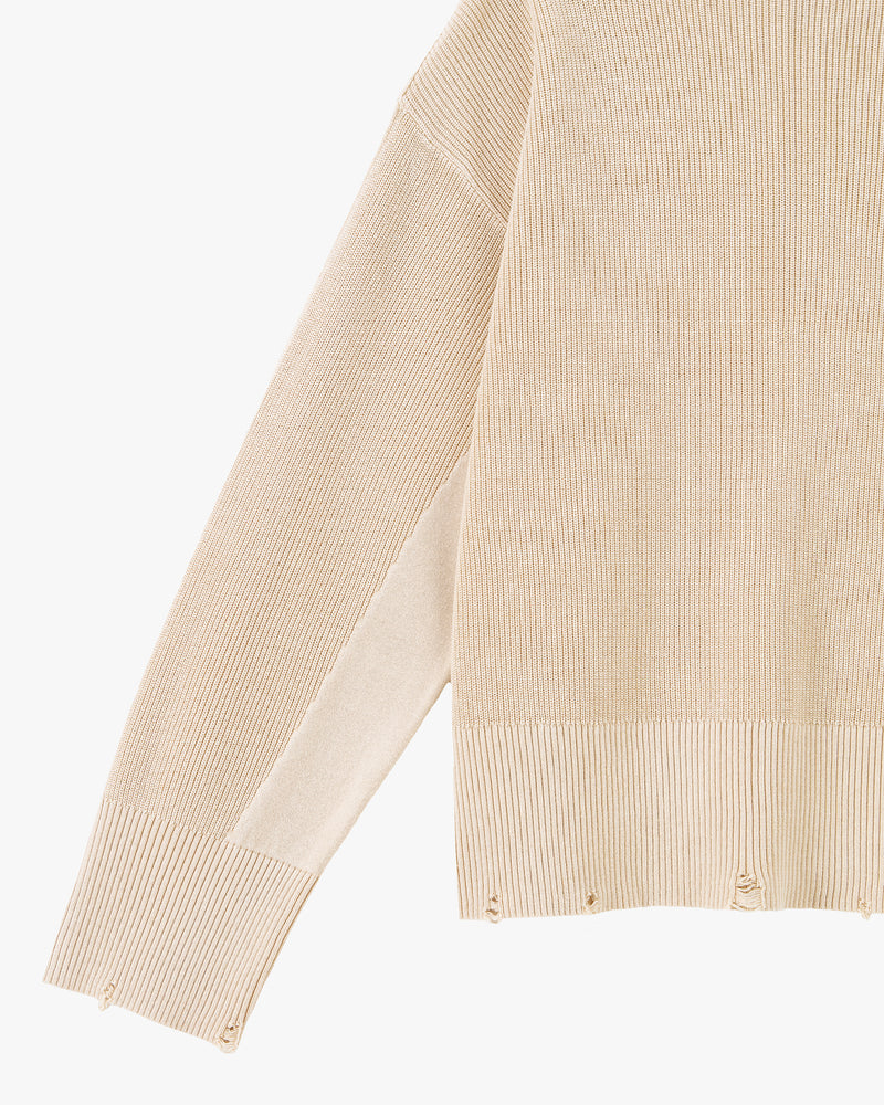 Perfect Cropped Knit Sweater Beige