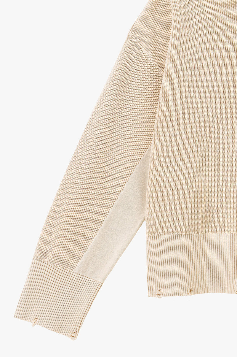 Perfect Cropped Knit Sweater Beige