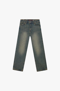 Basic Straight Jeans Dirty Wash