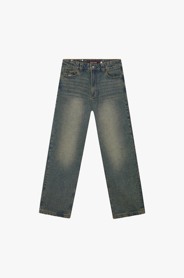 Basic Straight Jeans Dirty Wash