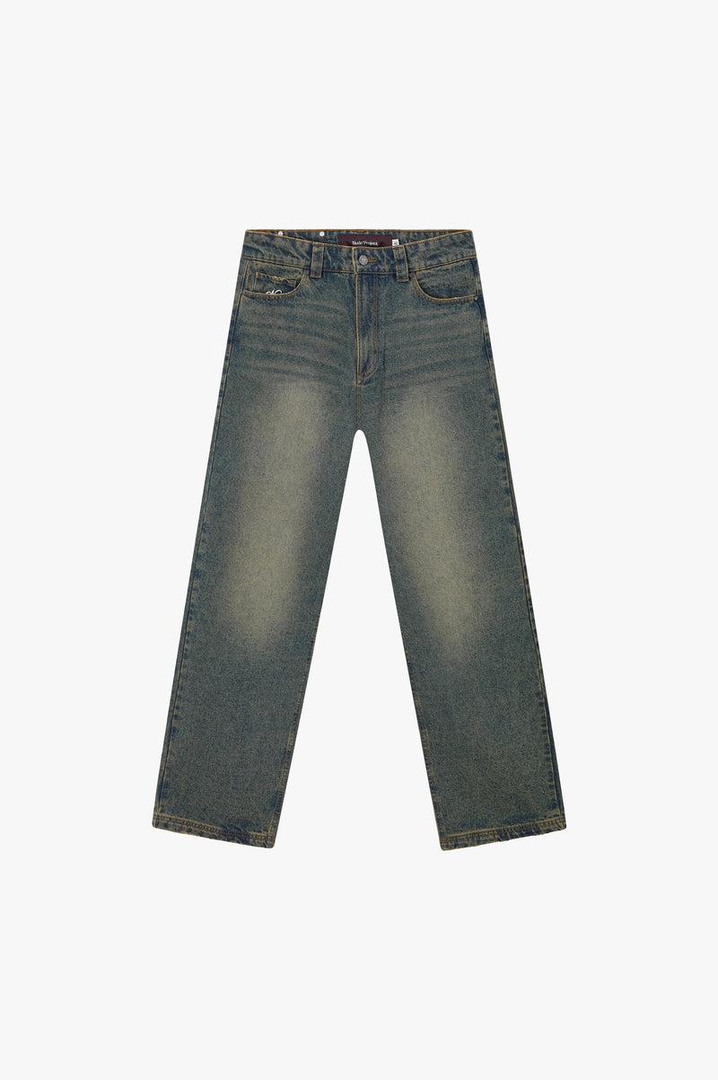 Basic Straight Jeans Dirty Wash